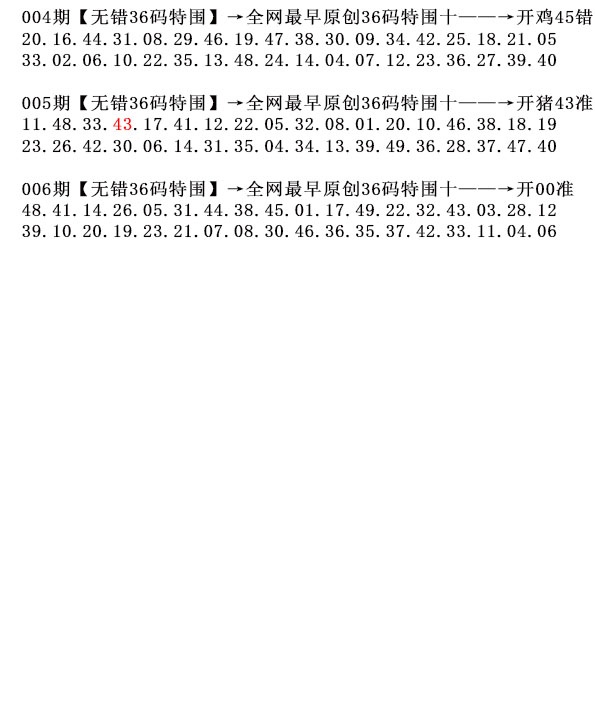 006期36码特围[图]