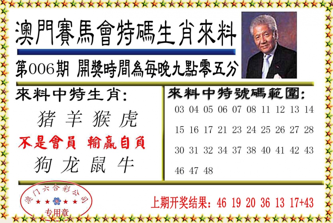 006期特码生肖来料[图]