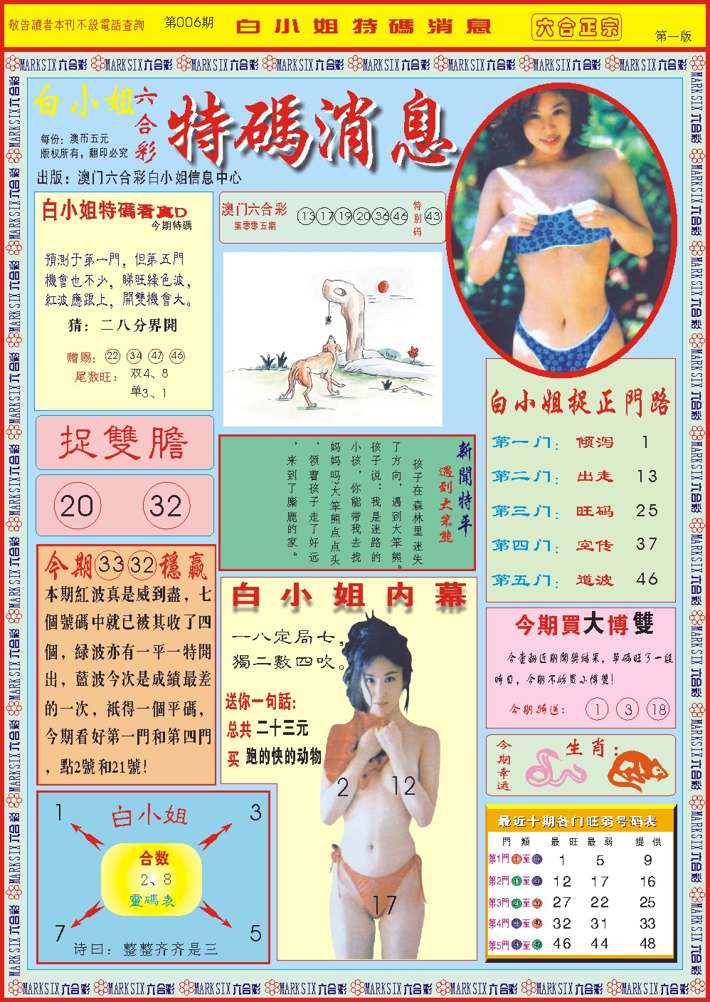 006期白小姐特码消息A[图]