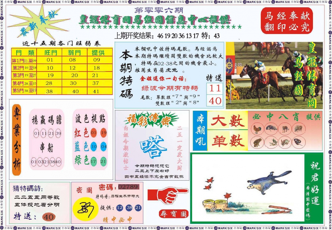 006期体育网马经图[图]
