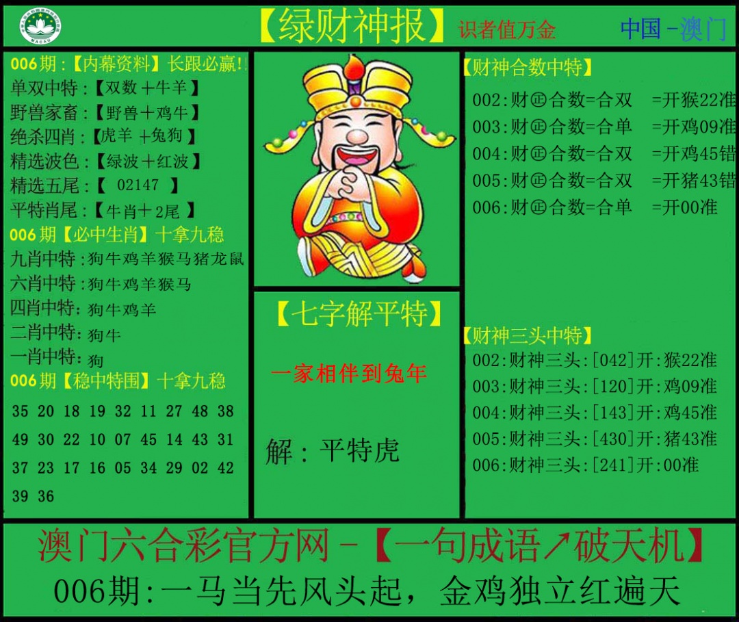 006期绿财神[图]
