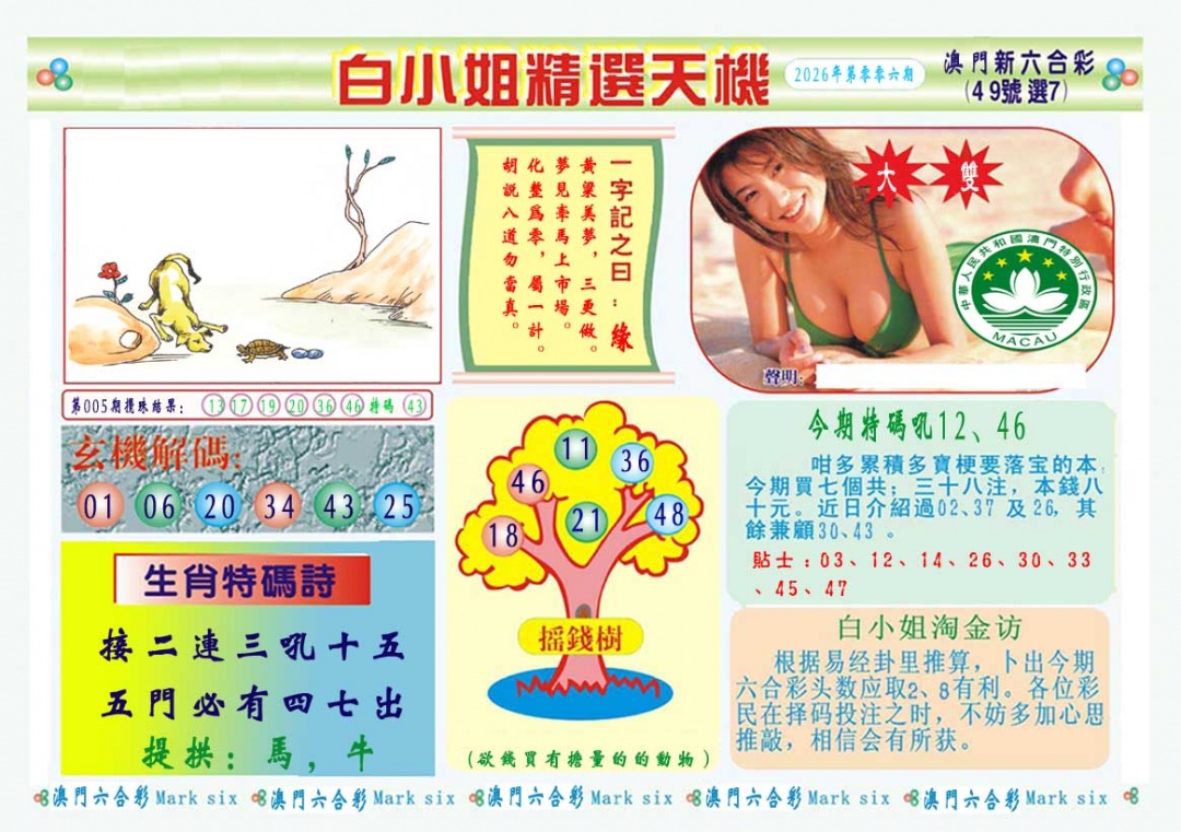 006期白小姐精选玄机A[图]