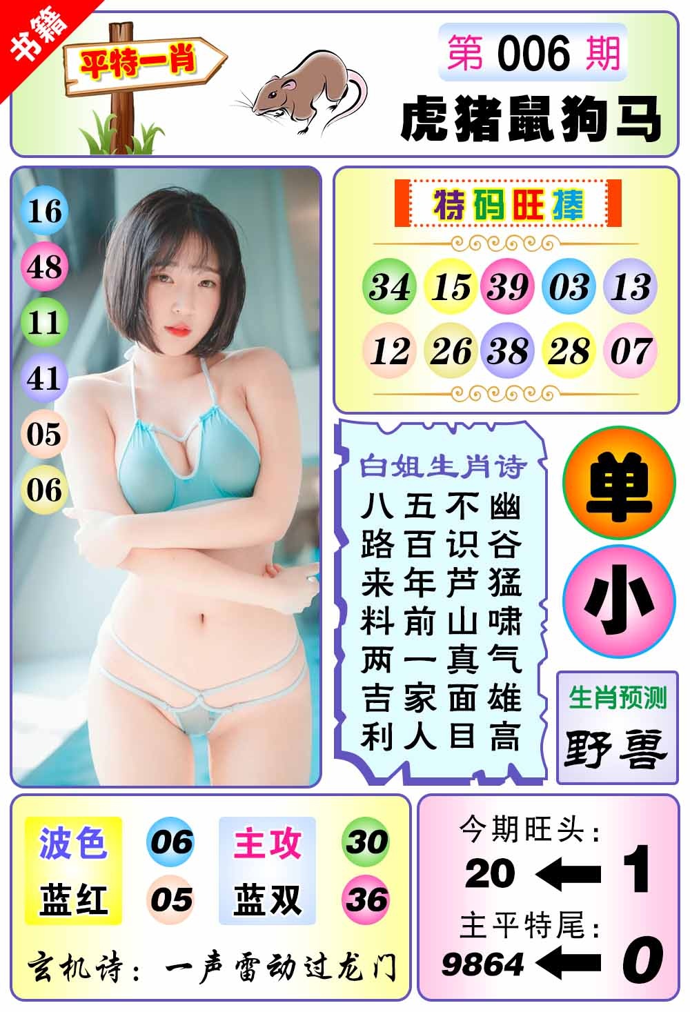 006期澳门梅花一肖[图]