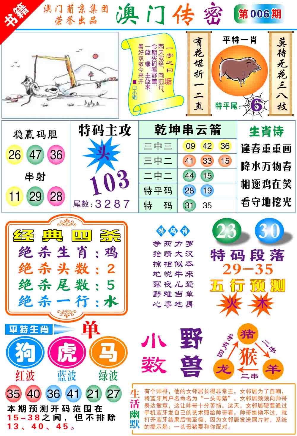 006期澳门传密心水[图]