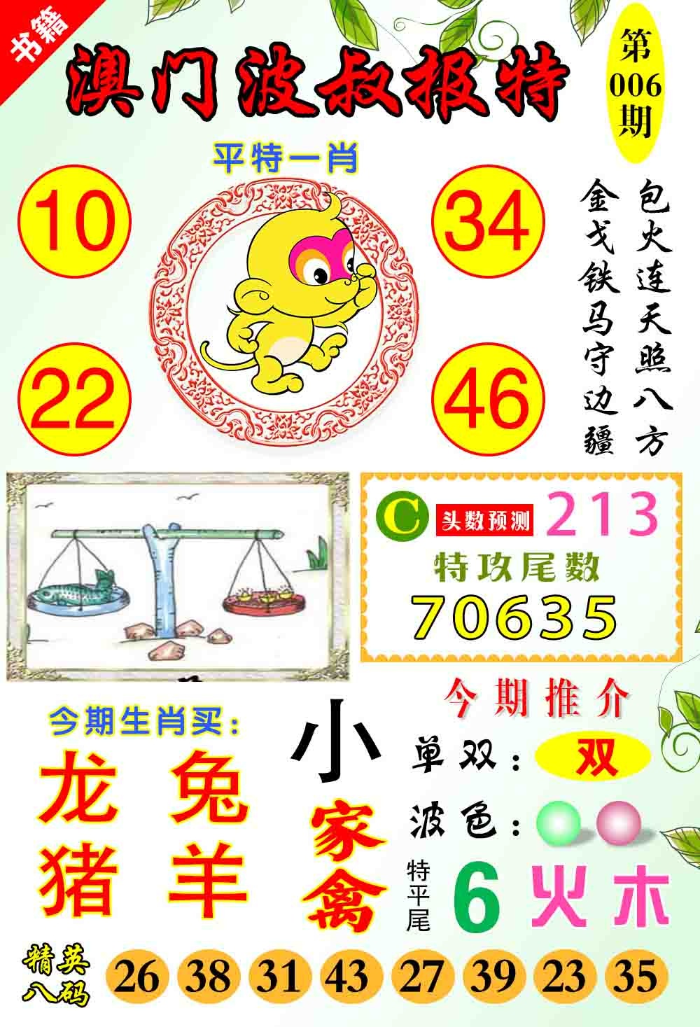 006期澳门波叔报特[图]