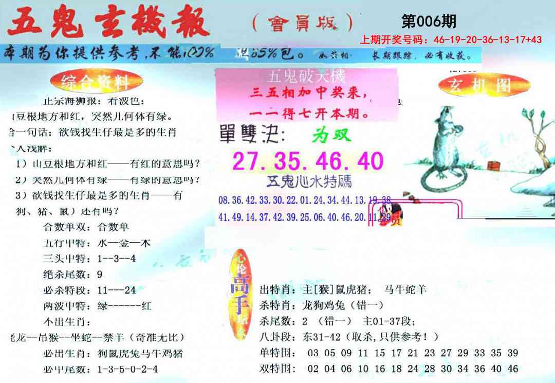 006期新五鬼玄机[图]