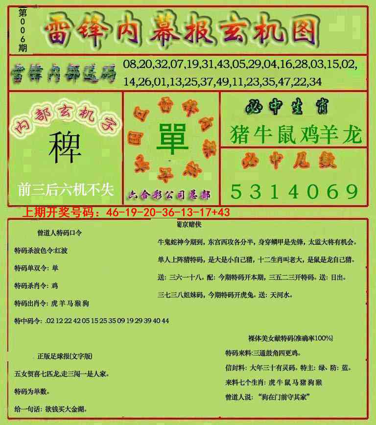 006期雷锋玄机报[图]