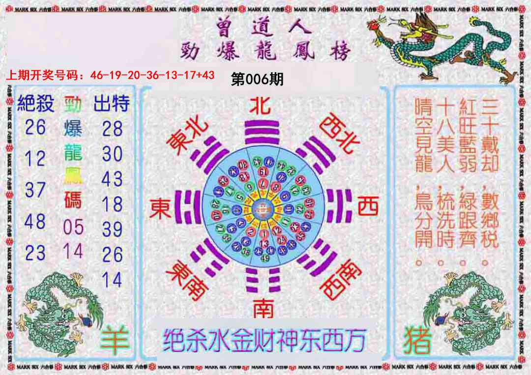 006期曾道人劲爆龙凤榜[图]