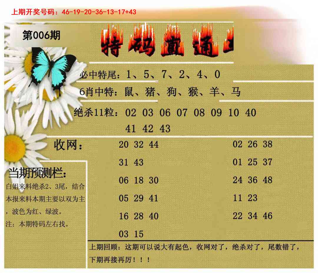006期特码直通车[图]
