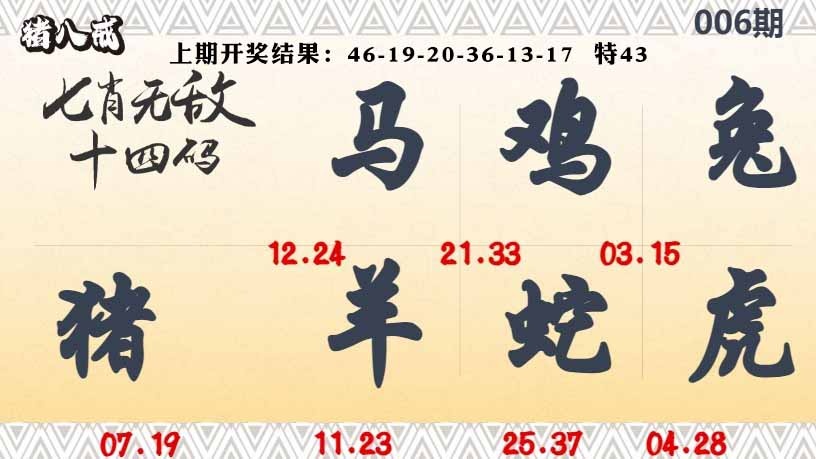 006期七肖无敌14码[图]